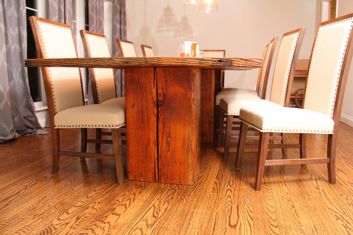 End Grain Dining Table Rustic Grain