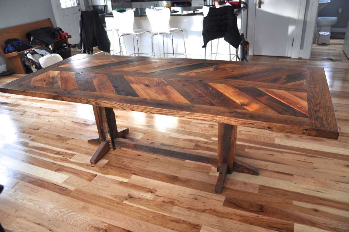 Chevron Dining Table A Rustic Grain signature piece Rustic Grain